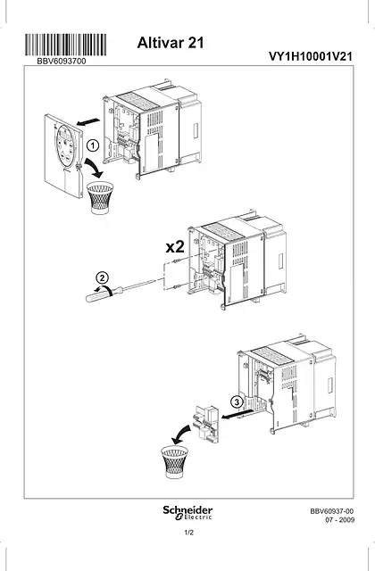 schneider施耐德INSTRUCTION SHEET spare_part_ctrl_ size6_ATV21